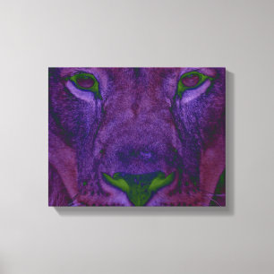 Abstract Lion Wrapped Canvas Afdruk