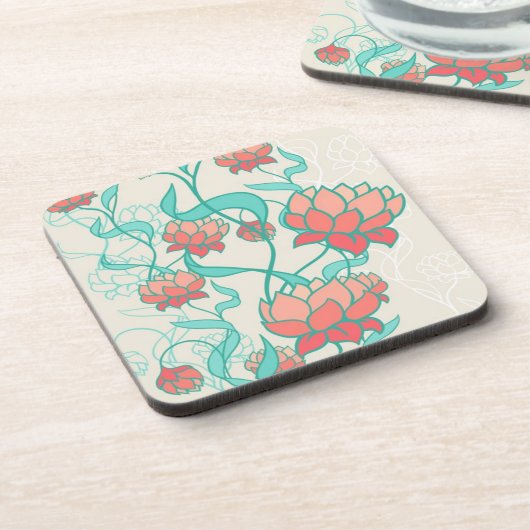 Abstract Lotus Pattern Bier Onderzetter (Linkerzijde)