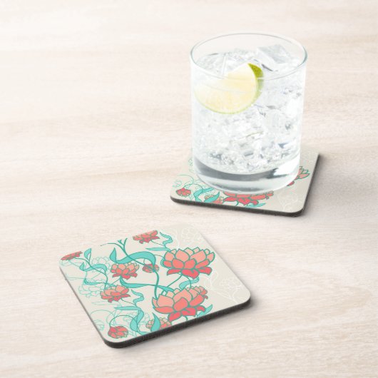 Abstract Lotus Pattern Bier Onderzetter (Rechterzijde)