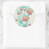 Abstract Lotus Pattern Ronde Sticker (Tas)