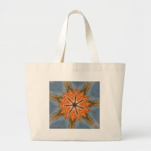 Abstract luipaardpatroon: een caleidoscoop-effect grote tote bag