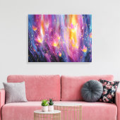 Abstract luminous floral explosion canvas afdruk (Insitu (Woonkamer))