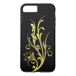 Abstract Luxe Nep Gouden Bloem iPhone 8 Plus / 7 Plus Hoesje
