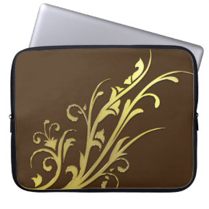 Abstract Luxe Nep Gouden Bloem Laptop Sleeve