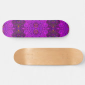 Abstract Magenta- en Black Groovy-patroon Skateboard (Horizontaal)