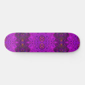 Abstract Magenta- en Black Groovy-patroon Skateboard (Horizontaal)