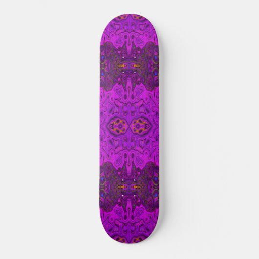 Abstract Magenta- en Black Groovy-patroon Skateboard (Voorkant)