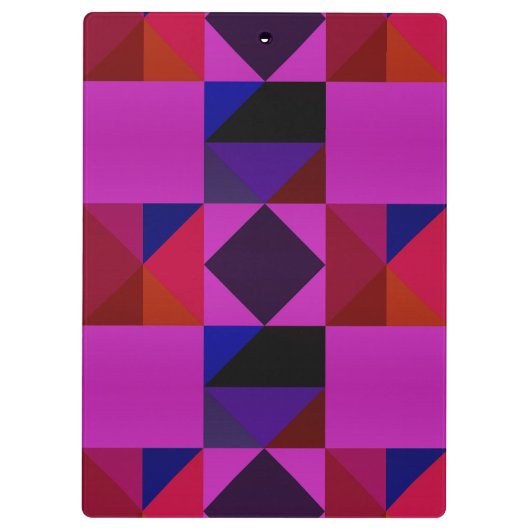 Abstract Magenta Geometric Pattern Monogram Klembord (Achterkant)