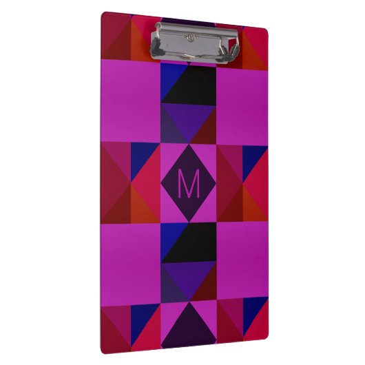 Abstract Magenta Geometric Pattern Monogram Klembord (Rechts)