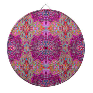 Abstract Magenta Roze, Blauwe en Rode Groovy Patro Dartbord