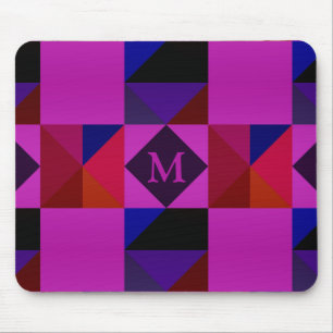 Abstract Magentakleurig Geometrisch Patroon Monogr Muismat