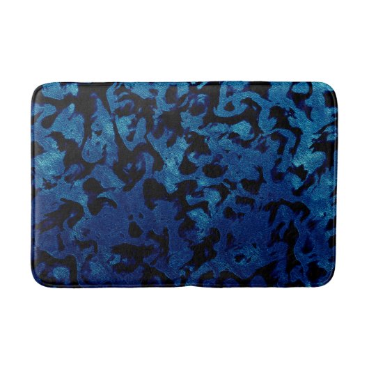 Abstract Magic - Navy Blue Grunge Black Badmat (Voorkant)