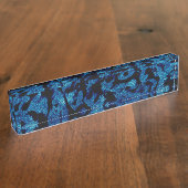 Abstract Magic - Navy Blue Grunge Black Naambordje (Zijkant)