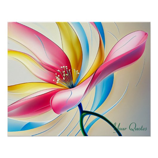 Abstract Magnolia Watercolor Bloom Perfect Poster (Voorkant)