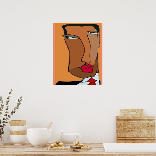 Abstract Man Face 7 Poster (Keuken)