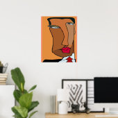 Abstract Man Face 7 Poster (Thuiskantoor)