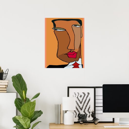 Abstract Man Face 7 Poster (Thuiskantoor)