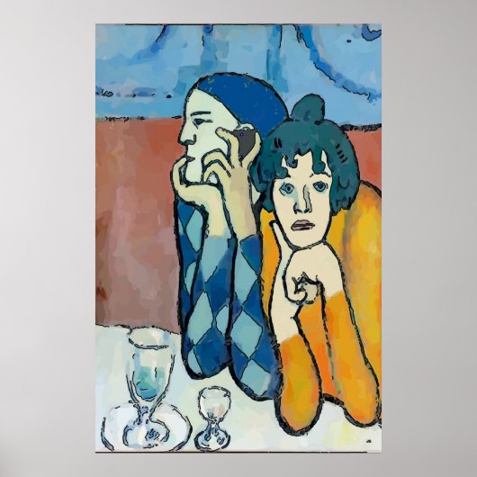 Abstract Man op de Telefoon van de Cel, geef tekst Poster (Voorkant)