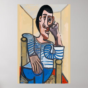 Abstract Man op de Telefoon van de Cel, geef tekst Poster