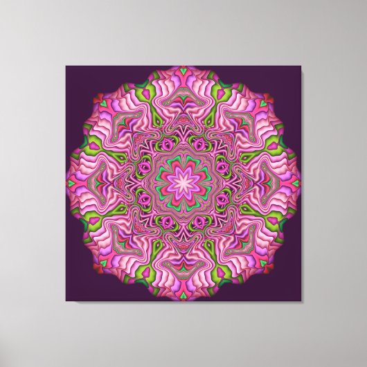Abstract Mandala Canvas Roze Poppen Afdruk (Voorkant)