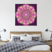 Abstract Mandala Canvas Roze Poppen Afdruk (Insitu (Slaapkamer))