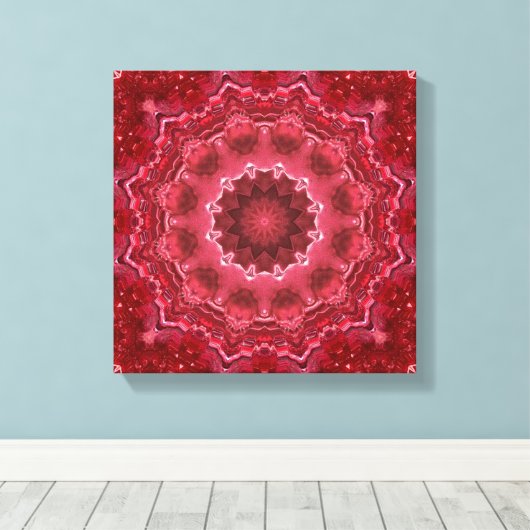 Abstract, mandala, kaleidoscoop canvas afdruk (Insitu (Houten vloer))