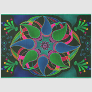 Abstract mandala oost - aziatische ronde - sierzwa tissuepapier