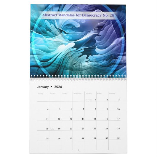 Abstract Mandalas for Democracy Calendar Kalender (Jan 2026)