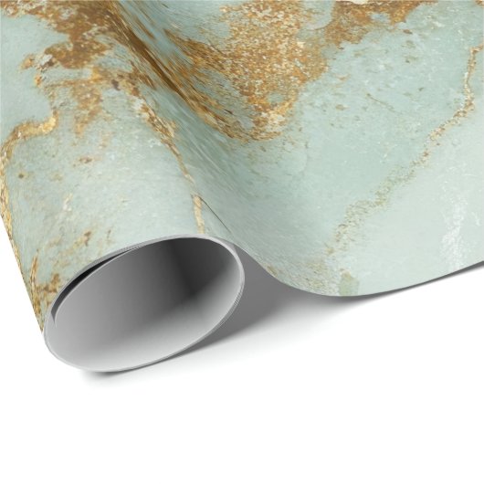 Abstract Marble Sage Green Cadeaupapier (Rol Hoek)