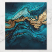 Abstract marine  wijn etiket (Enkel label)