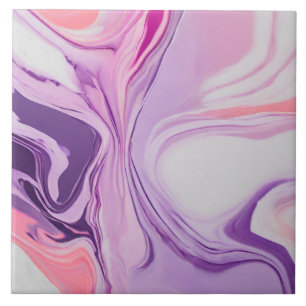 Abstract Marmer Roze Paarse tinten Verf Splash Tegeltje