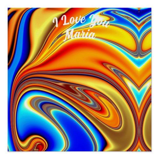 Abstract marmer Vloeibaar Kleurrijk Glanzend Poste Perfect Poster (Voorkant)