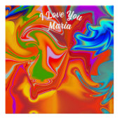 Abstract marmer Vloeibaar Kleurrijk Glanzend Poste Perfect Poster (Voorkant)