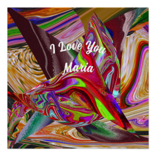 Abstract marmer Vloeibaar Kleurrijk Poster Perfect Poster