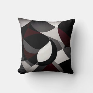 Abstract marmer zwart wit en rood kussen