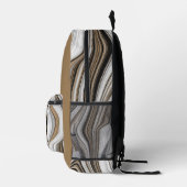 Abstract marmeren wervelpatroon-zwart bruin grijs bedrukte rugzak (Rechts)