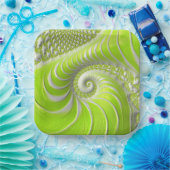 Abstract Matig Spiral Fractal Papieren Bordje (Feest)