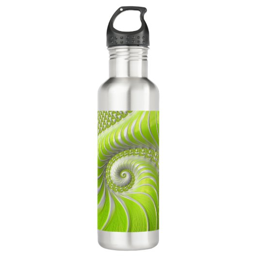 Abstract Matig Spiral Fractal Waterfles (Voorkant)