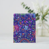 Abstract maximalisme: reuzenrad 's nachts briefkaart (Staand voorkant)