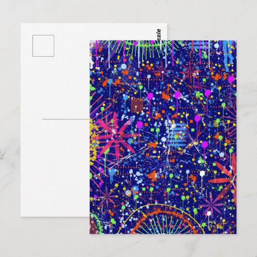 Abstract maximalisme: reuzenrad 's nachts briefkaart (Voorkant / Achterkant)