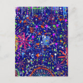 Abstract maximalisme: reuzenrad 's nachts briefkaart (Voorkant)