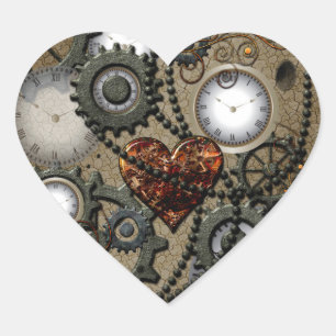 Abstract mechanisch ontwerp hart sticker