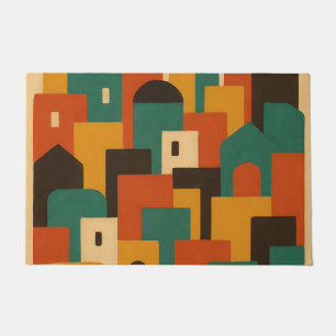 Abstract Mediterraan dorpsgeometrisch Deurmat