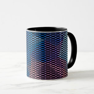 Abstract, meerkleurenpatroon, netwerkpatroon, kant mok