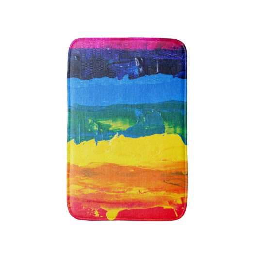 Abstract meerkleurig streepontwerp badmat (Voorkant Verticaal)