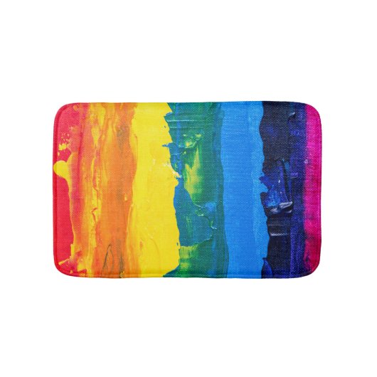 Abstract meerkleurig streepontwerp badmat (Voorkant)