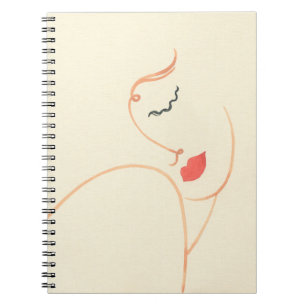 Abstract meisje gezicht, mooie vrouw, mode illus notitieboek