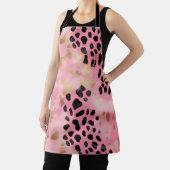 Abstract Meisje Glam Roze Goud Zwart Luipaard Prin Schort (Insitu)