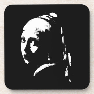 Abstract Meisje met Pearl Earring Bier Onderzetter