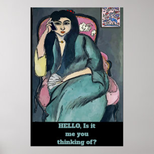 Abstract meisje op Poster mobiele telefoon